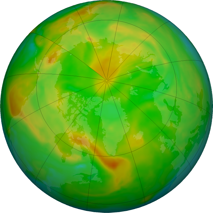 Arctic ozone map for 07 June 2021